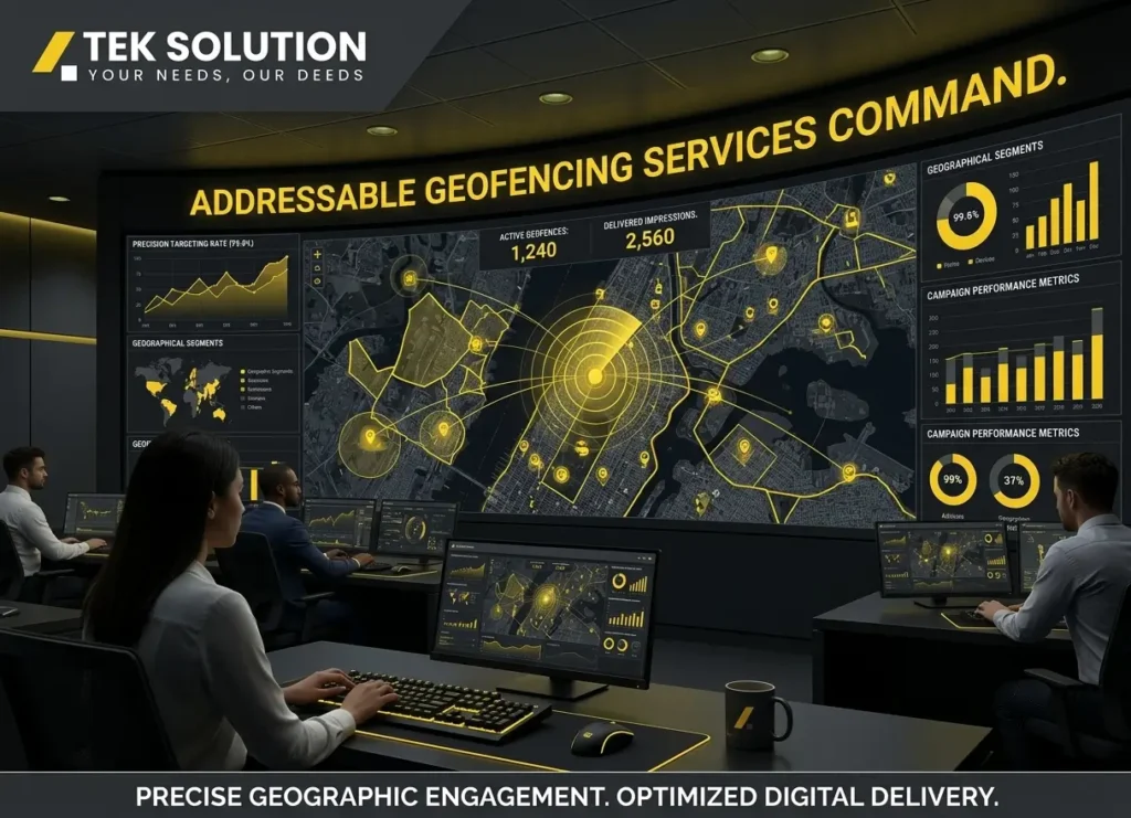 Addressable geofencing services for targeted location-based advertising