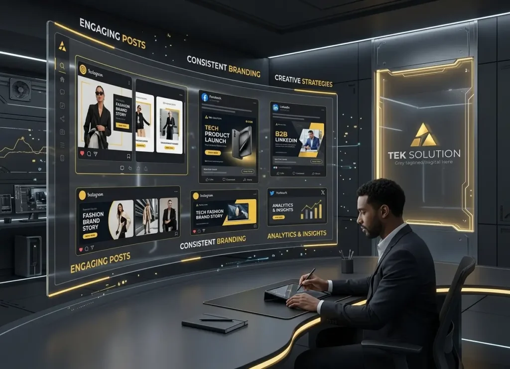 Social media design services for branded posts, graphics, and social content